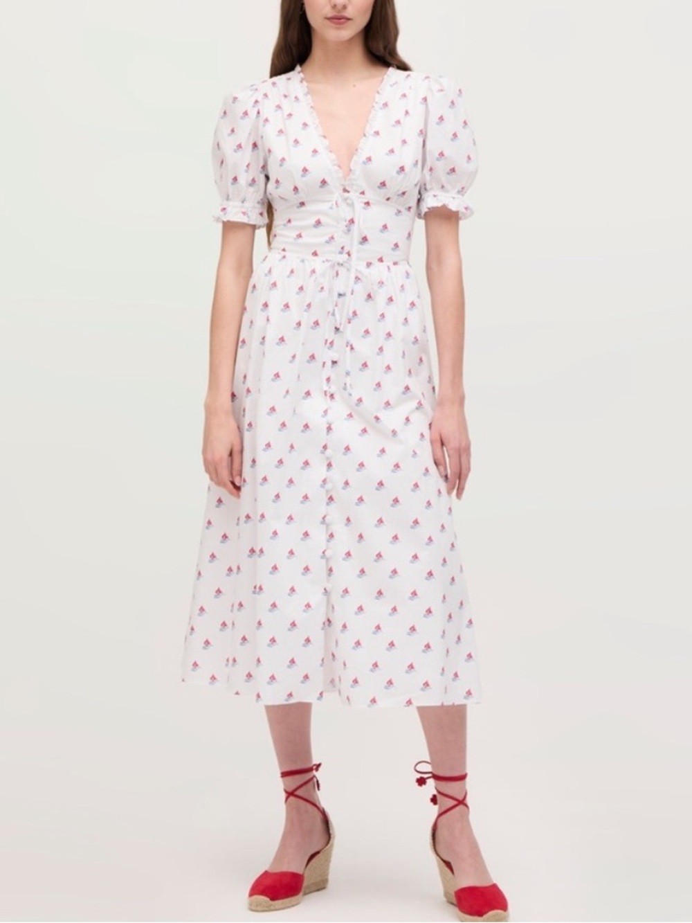 NWT Hill House Home Sabrina Dress Love Boats Cotton Midi Dress Sailboat Large
